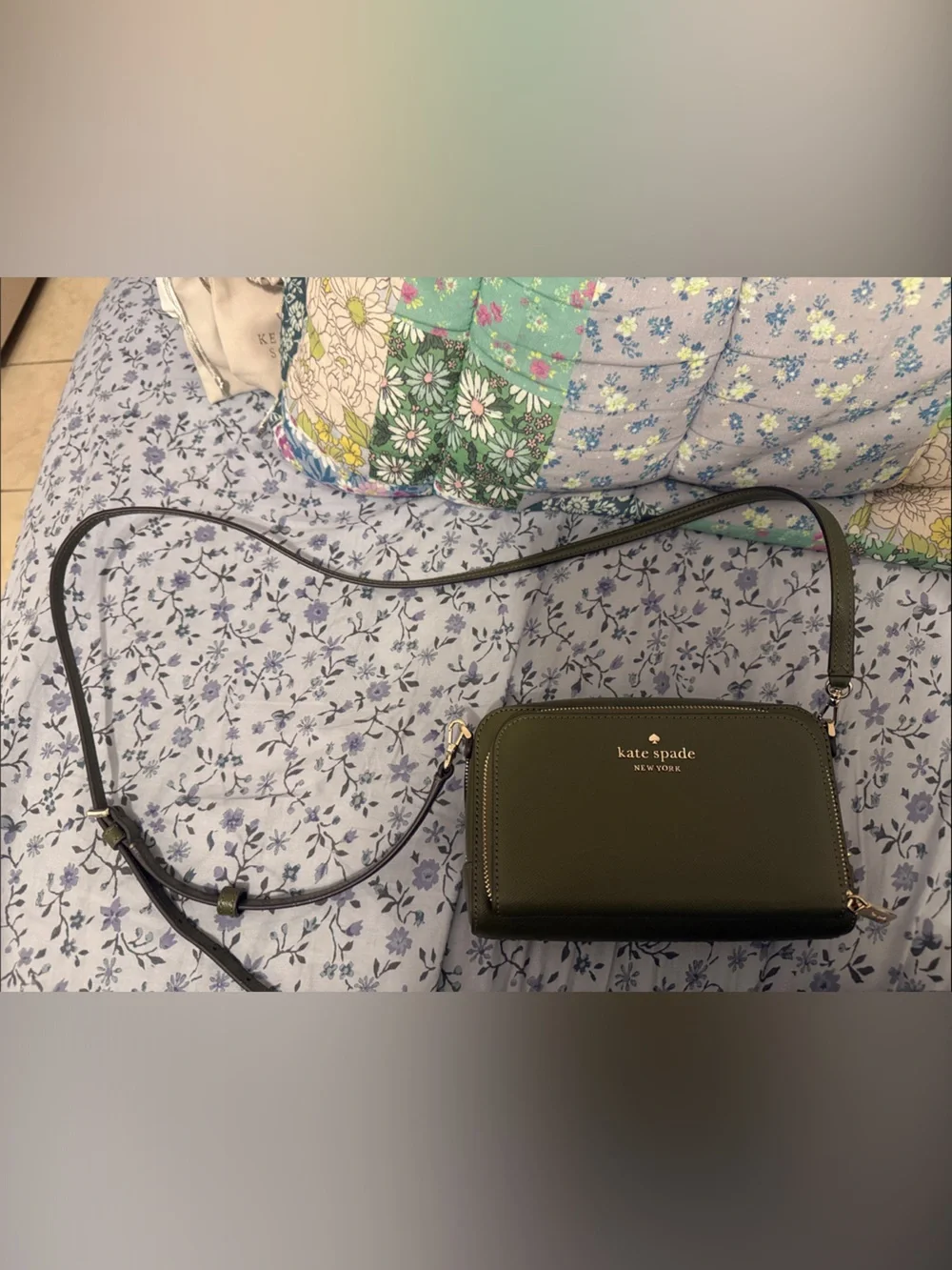 kate spade Staci Dual Zip Crossbody Bag- Color: Seaweed